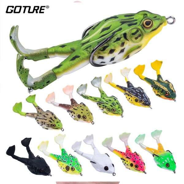 Приманки Goture Frog Type Topwater Приманка Силиконовая громовая рыбалка 8 9 10 см Двойной пропеллер Мягкая приманка Искусственный воблер для 231211