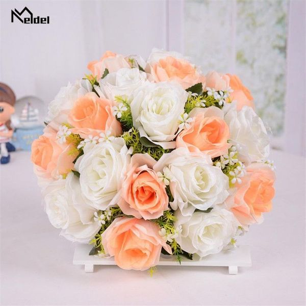 18 Köpfe Hochzeitsstrauß Blumen Hochzeitsaccessoires Kleiner Brautstrauß Seidenrosen Hochzeit für Brautjungfern Dekoration298q