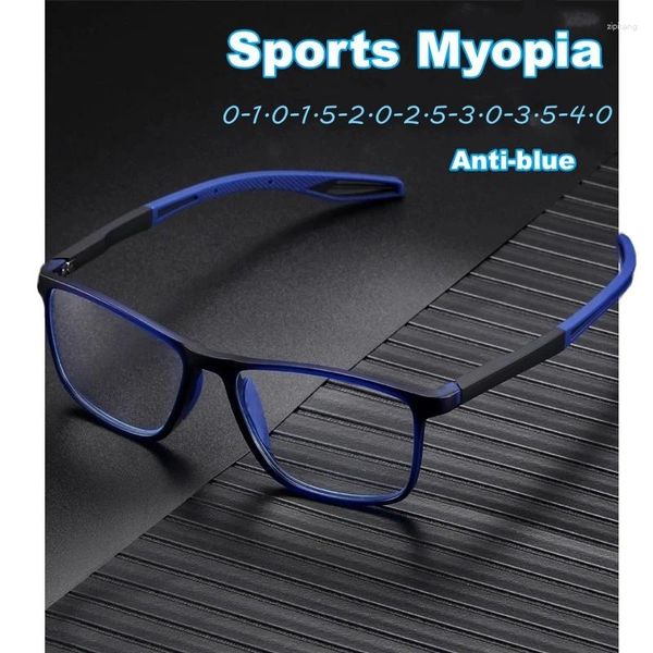 Óculos de sol unissex luz azul bloqueando óculos esportivos moda tr90 quadro perto visão miopia óculos transparentes para homens mulheres