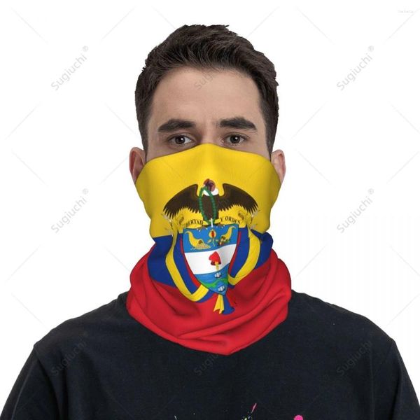 Sciarpe unisex bandiera della Colombia fazzoletto sciarpa collo maschera scaldacollo bandana senza cuciture copricapo ciclismo escursionismo