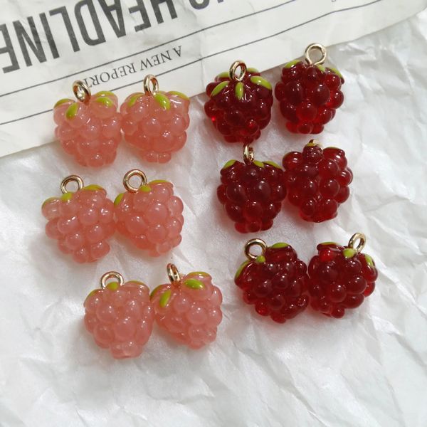 Charms 2 pz resina 3D frutta charms color oro ciondolo uva gioielli risultati fai da te per orecchini braccialetto collana che fanno 15mm x 11mm 231208