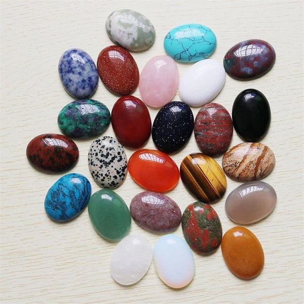 Todo 12 peças lote pedra de cristal natural oval cab cabochão contas de lágrima diy acessórios de joias fazendo 22mm x 30mm shipp234u