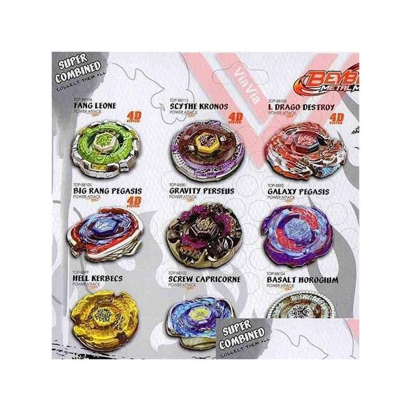 Spinning Top 7 Pçs / lote Clássico Beyblades Burst Metal Fusion 4D Sistema Battle Toy Masters Launcher Pack Q0528 Drop Delivery Brinquedos Presentes Otxz2