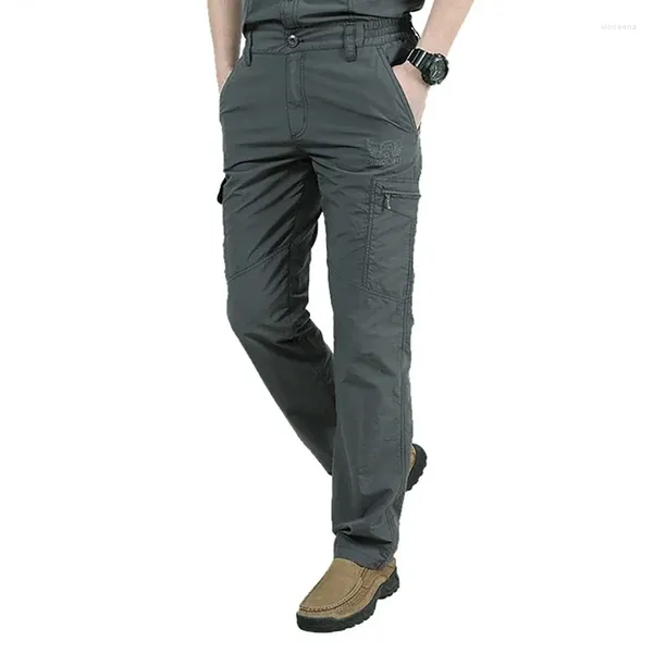 Calças masculinas de secagem rápida calças militares homens estilo exército impermeável leve tamanho respirável M-4XL carga tática masculina