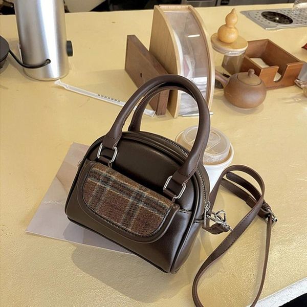 Umhängetaschen Xiuya Einfache Handtasche Plaid Print Pu-leder Mode Tasche Harajuku Stil Hohe Qualität Designer Reißverschluss Umhängetasche