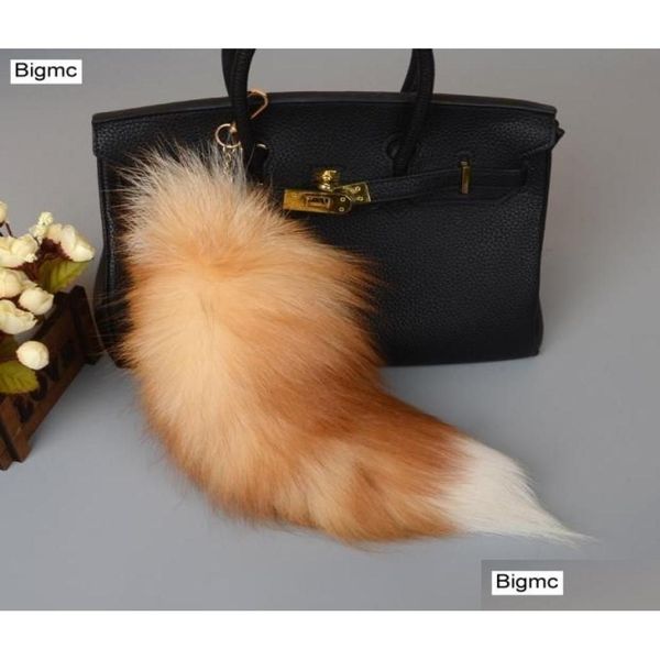 Chaveiros Lanyards Fox Tail Pingentes Cadeia 40cm Fur Pom Charm Bag Carro Chaveiro Presente Jóias K16446804610 Drop Delivery Fashion Acces Dhman