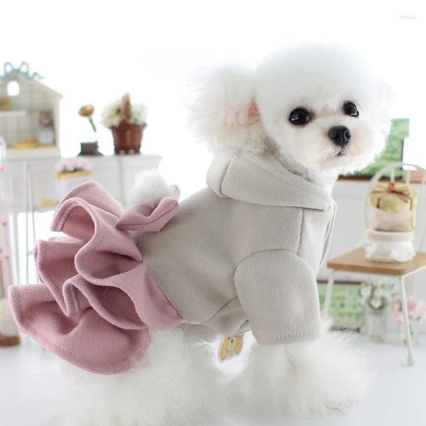 Vestuário para cães Pet Teddy Bear Roupas de inverno Fancy Dress Terno Suprimentos Acessórios para cães pequenos Pug Cute Girl Casacos quentes Traje