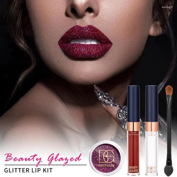 Lip Gloss Glitter Lipgloss Set Shimmer Lantejoulas Veludo Matte Batom Power Cosméticos Umidade DIY Brilhante Lábios