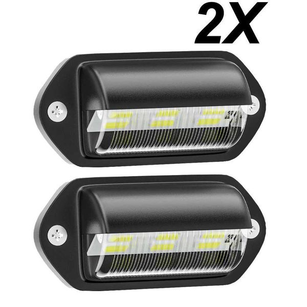 2x 6led mini luz da placa de matrícula do carro universal caminhão rv reboque cauda lâmpadas de iluminação brancas à prova dwaterproof água 12-24v