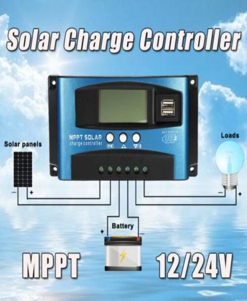 100A MPPT Painel Solar Controlador de Carga Regulador 12V24V Foco Automático Tracking6816130