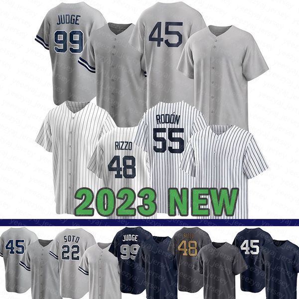 2023 Jerseys de Beisebol Homem Desgaste 2 Derek Jeter 99 Aaron Juiz Yankees 55 Carlos Rodon Gerrit Cole Josh Donaldson Giancarlo Stanton Aaron Hicks Juan Soto