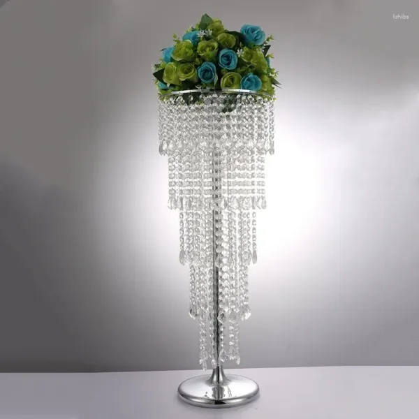 Forniture per feste 10 pezzi centrotavola di cristallo alto 100 cm centrotavola in acrilico supporto per fiori lampadario ghirlande decorazione decorazione per la tavola di ricevimento