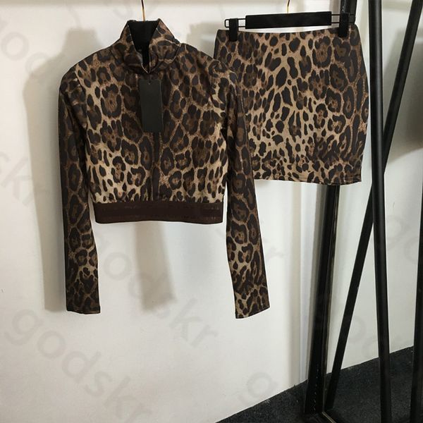 Leopard Print Tops Überrock Frauen Klassische Paket Hüfte Rock Mode Zipper Stretch Dünne Tops Rock