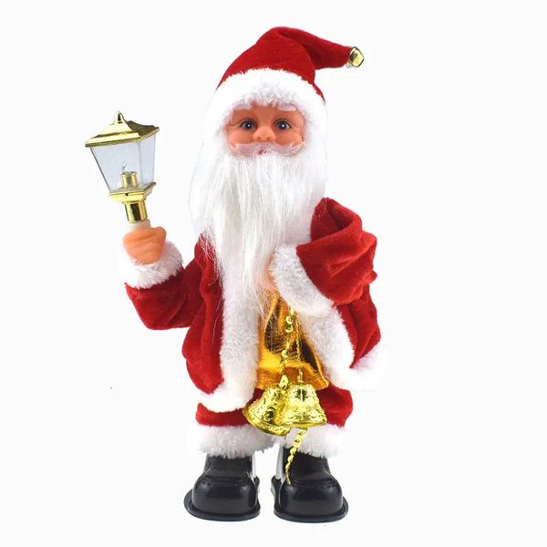 Brinquedo de Natal Criativo Lâmpada de Balanço Pequeno Sino Papai Noel Boneca Música Elétrica Brinquedos Infantis Presente de Natal Decoração de Brinquedo de Pelúcia VG112 231208