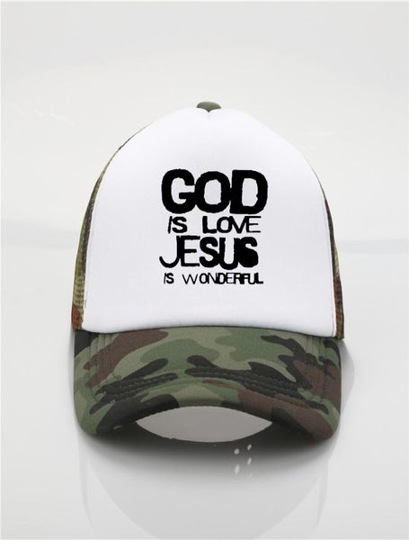 Mode Hüte Gott ist Liebe Jesus Evolution Echte Männer Beten Drucken Baseball Caps Männer und Frauen Sommer Trend Kappe Neue sonnenhut7669362