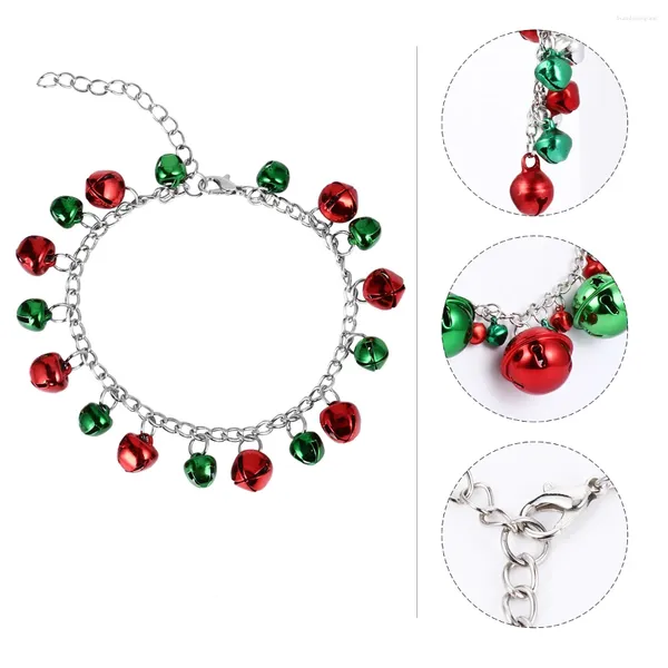 Collana Orecchini Set La Campana Natale Bambino Braccialetti per bambini Orecchini con fogli di ferro tintinnanti