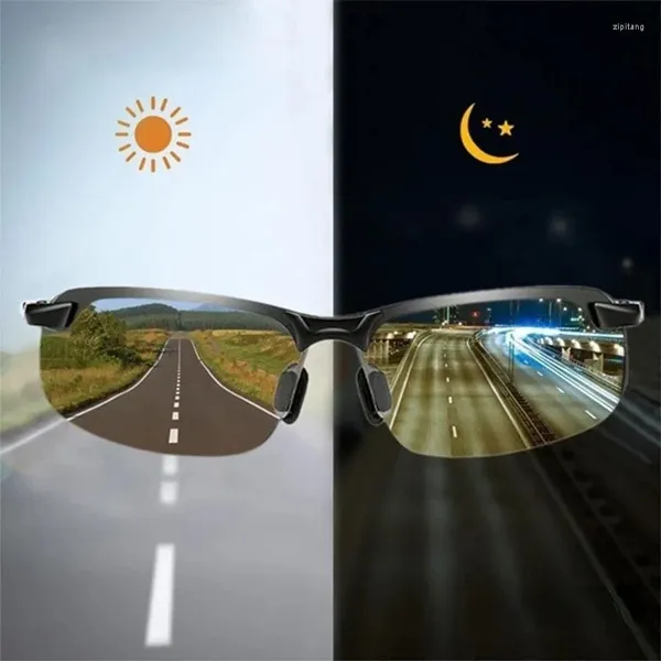 Óculos de sol homens óculos de visão noturna para dirigir quadro de pc amarelo ao ar livre para lidar com gafas anti-reflexo