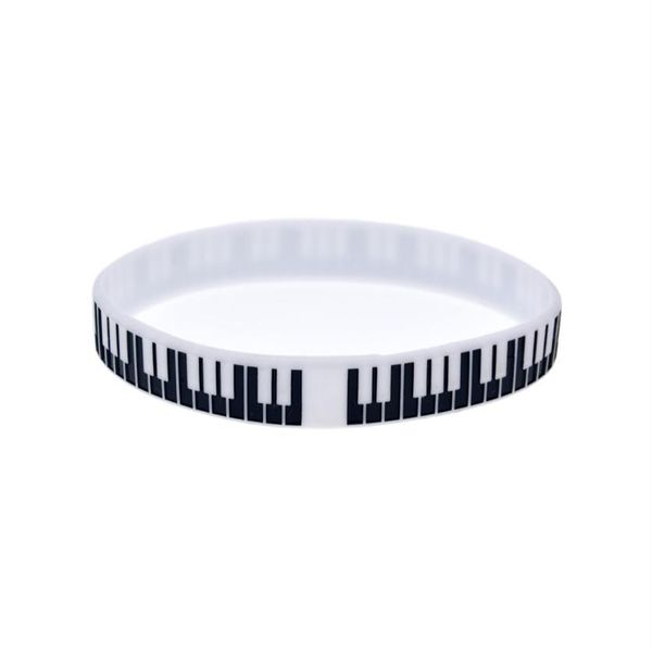 Браслет из силиконовой резины с клавишами фортепиано, 100 шт., отлично подходит для использования в любом подарке для меломанов271b