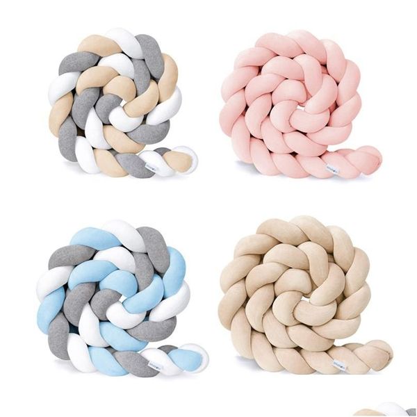 Bettgitter 1M2M Born Kinderbett Stoßstange Baby Braid Knotcradle Krippe Dekorationen Zimmer Bebe Infant Knoten Kissen Drop Lieferung Kinder Mutterschaft Sicherheit Dh0Vw