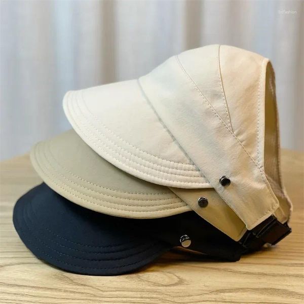 Козырьки, летняя пустая широкая шляпа, женская анти-УФ-солнцезащитная ведро, женская защита от солнца, повседневная пляжная кепка, рыбацкая уличная кепка