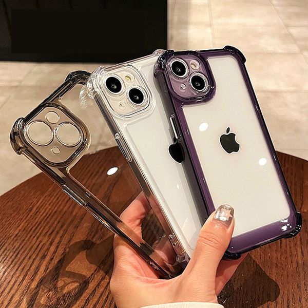 Handyhülle für iPhone 15 Pro Max 14 Plus 13 Mini 12 11 Objektiv Kameraschutz Transparent Klar Luftpolster Stoßfest Hart Acryl Hüllen Abdeckung