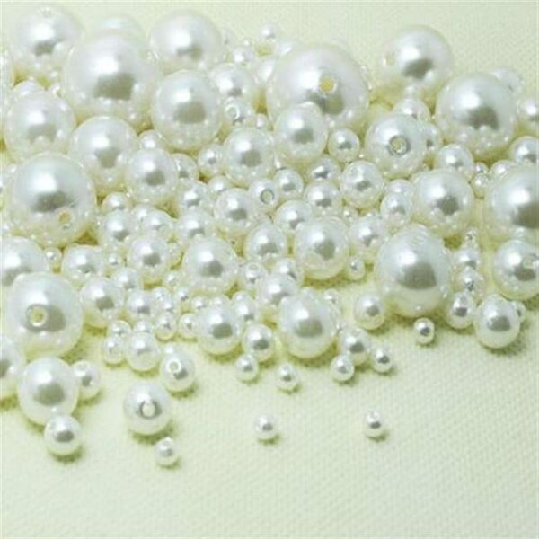 1000 pçs / lote marfim abs falso pérola contas espaçador contas soltas 4mm 8mm 10mm 12mm jewerly accessorie para diy making2546