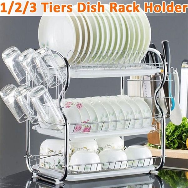 2-3 яруса сушилка для посуды держатель для кухонной мойки корзина с покрытием железная кухонная раковина LNIFE сушилка для посуды сушилка-органайзер полка T271p
