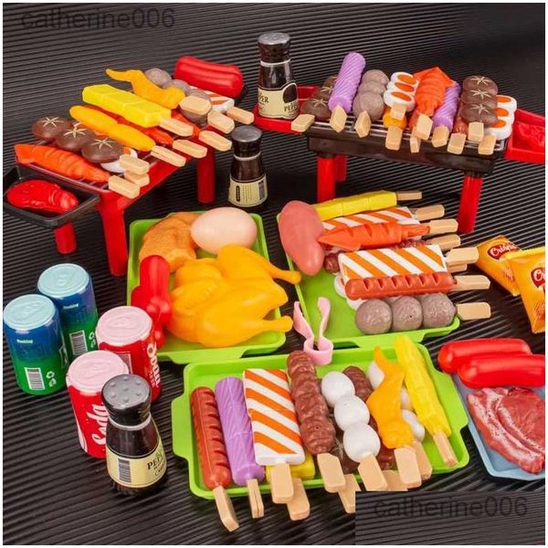 Küchen Spielen Essen Kinder Grill Set Küche Pretend Kochen Spielzeug Mädchen Frühe Bildung Outdoor Grill Eltern-Kind Interaktive Drop ot3Ua