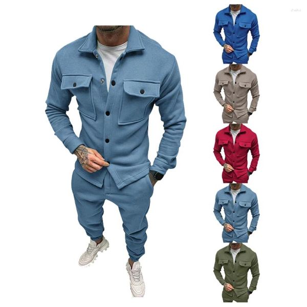 Herren-Trainingsanzüge, leerer Trainingsanzug, lässiges Jogger-Set, individuelles Logo, Herren-Knopfjacke, 2-teilige Heißpress-Stickerei