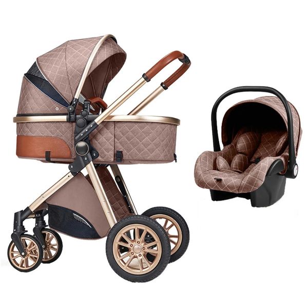 wholesale 2024 Kinderwagen# Luxus Born Baby 3 in 1 Liegewagen mit hoher Landschaft, faltbarer Stubenwagen, Puchair L230625 Drop Delivery Kids M Otnvd Verkaufen wie warme Semmeln