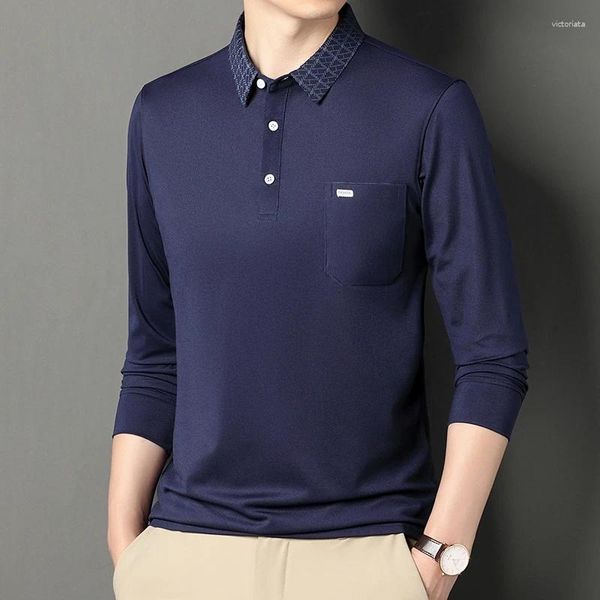 Herren Polos 7 Styles! 2023 Herbst Polo Shirt Casual Long Sleeve Neck T-Shirt Herren Shirts