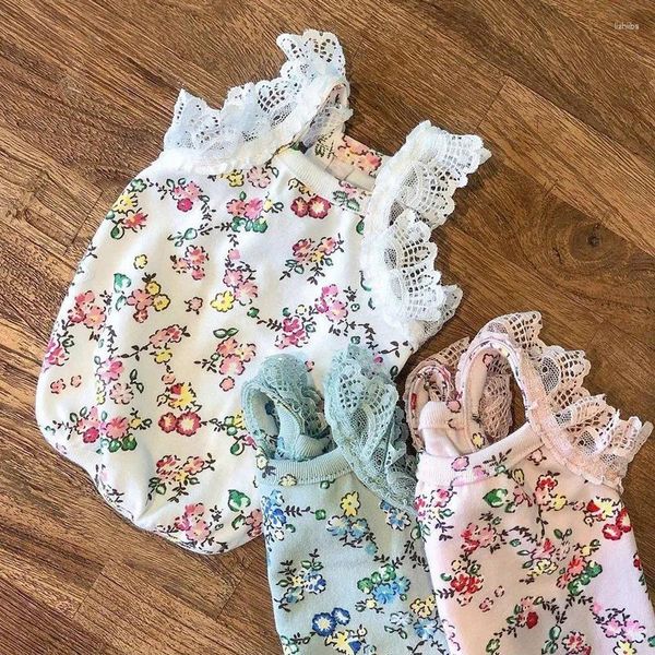 Vestuário para cães Chegada Verão Roupas para animais de estimação Mini Floral Lace Manga Colete para Cães Pequenos Chihuahua Leve Soft Poliéster Roupas de Gatinho