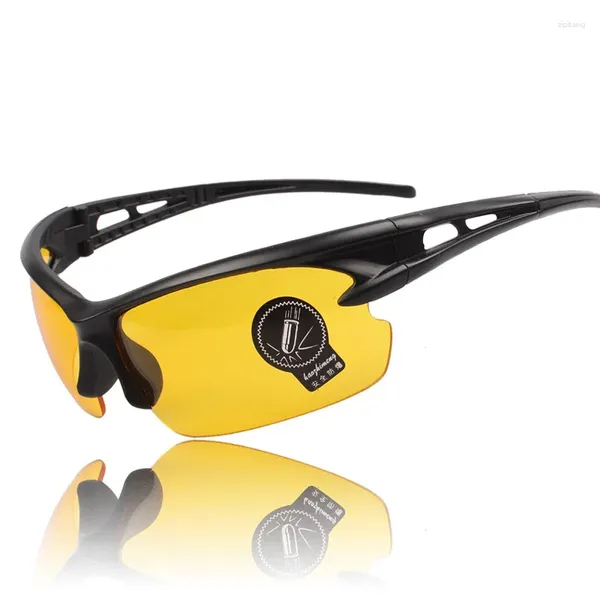 Occhiali da sole Occhiali per la visione notturna Uomo Guida sportiva per donna Ciclismo Retro Giallo