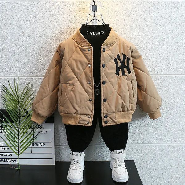 Piumino Autunno e Inverno Ragazzi Abbigliamento per bambini Clip in cotone 2023 Grande giacca bomber ispessita 231211