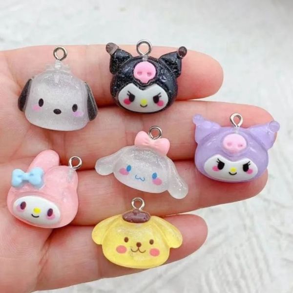 Charms 10pcspack Komik Sevimli Tavşan Köpek Kedi Reçinesi DIY Küpe İçin Charms Kolye Keychain Takı Yapma Toplu Ürünler Toptan 231208