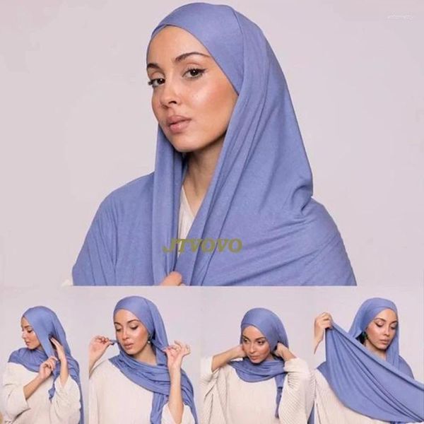Abbigliamento etnico Donna Comoda fasciatura Hijab Scialle lungo Chiffon istantaneo Avvolgere la testa Foulard islamico musulmano Uso gratuito Stile corda 180x70 cm