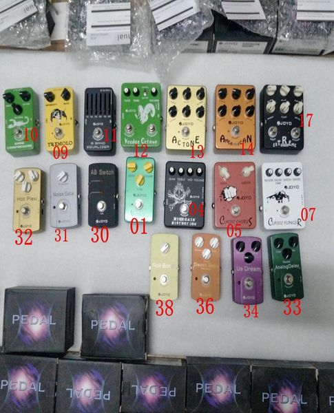 Pedal de efeito de guitarra clássico 17 modelos Escolha pedais multiefeitos Distorção Overdrive Delay Echo Reverb Chorus Flanger Wah Volu6645102