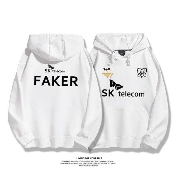 S13 Finalleri SKT T1 Feter Faker'in 2023 LCK Team Destek Ceketi Kapüşonlu Sweatshirt