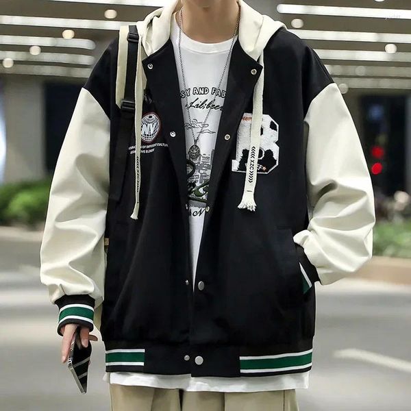 Herrenjacken Jugend Männer Kapuzenpullover Windjacke Baseballjacke Mode Einfarbige Kleidung Streetwear Mit Kapuze Herren Sportstil Mäntel