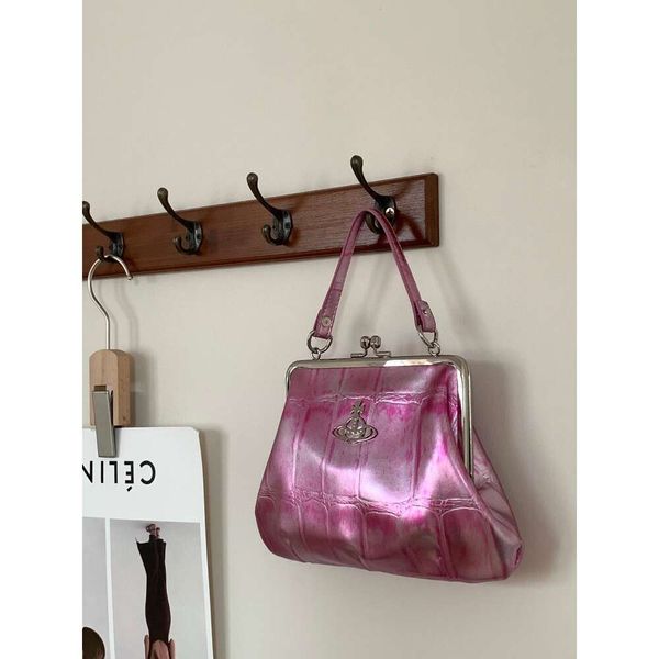 Designer Viviene Westwoods Nuovo Viviennewestwood Panino dell'imperatrice vedova occidentale Nuovo Chaokou Modello in coccodrillo dorato Borsa con catena per panino con gnocchi Borsa con clip portatile in pelle