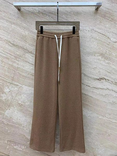 Pantaloni da donna Moda spesso dritto casual per le donne 2023 Pantaloni con coulisse in vita elastica alla moda di alta qualità tinta unita