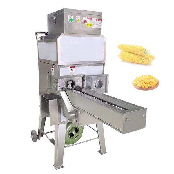 Máquina comercial de aço inoxidável para descascar milho doce, equipamento de processamento comercial de debulhador de milho fresco