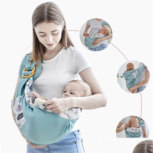 Transportadoras Slings Mochilas S Baby Wrap Born Sling Dupla Utilização Infantil Enfermagem Er Malha Tecido Amamentação Ajustável Saco Canguru 231101 D Dhwbm