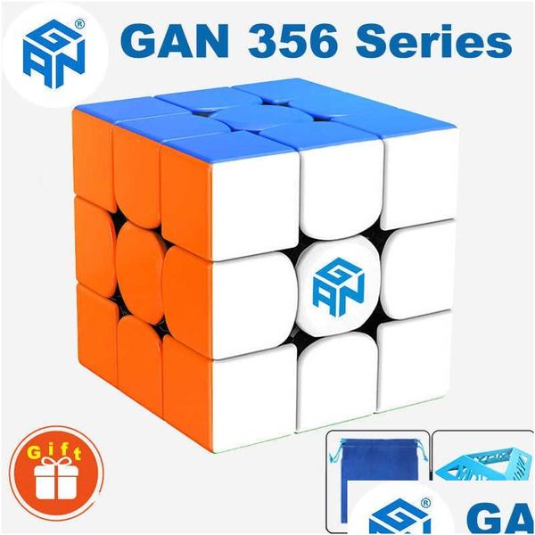 Игрушки для ванной Gan 356 Rs Rubick Gan356 M Магнитный магический куб 3X3 Профессиональный 33-скоростной пазл Непоседа Детская игрушка Gan356M Rubix Cubo Drop Dh8Dt