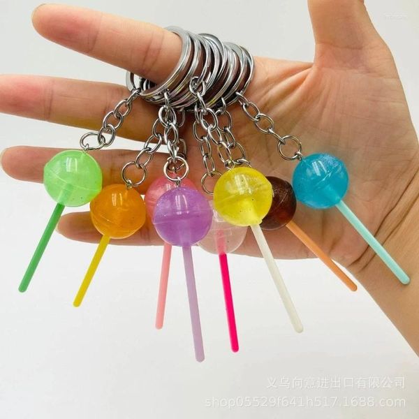 Anahtarlıklar Aydınlık Keytler Lollipop şekilli renkli şeker çanta dekorasyonu