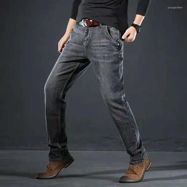 Männer Jeans Gerade Mit Taschen Hosen Stretch Mann Cowboy Hosen Elastische 2023 Trend 90er Jahre Streetwear Breite Bein Gestapelt harajuku