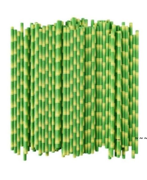 neuBiologisch abbaubare grüne Papierstrohhalme aus Bambusstroh, umweltfreundlich, 25 Stück im Sonderangebot EWE57437940755