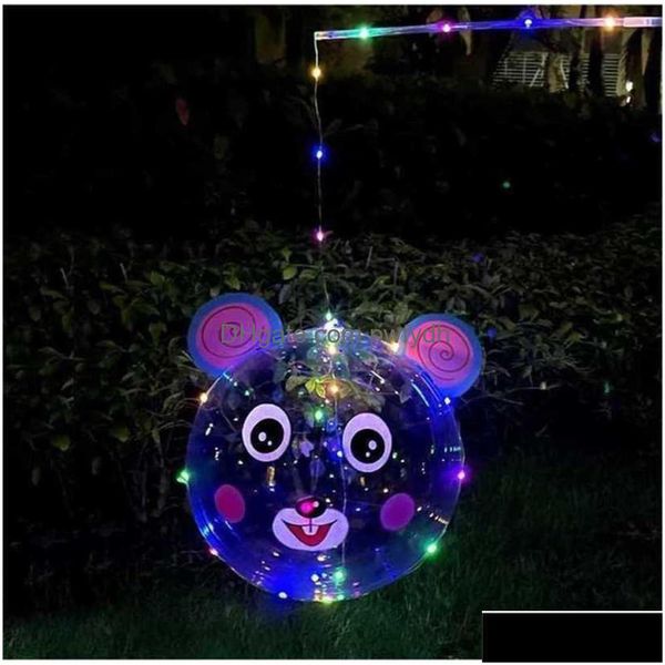 Altri articoli per feste per eventi 2023 Palloncini per San Valentino Cartone animato Orso Maiale Coniglio Lanterna Festival Lanterne Glow Wave Ball Square Ani Dhfzu