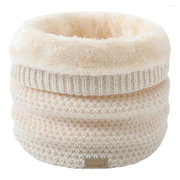 Sciarpe Donna Uomo Sciarpa lavorata a maglia in peluche Inverno caldo Snood Pullover tinta unita Fazzoletto da collo in lana elastica all'uncinetto