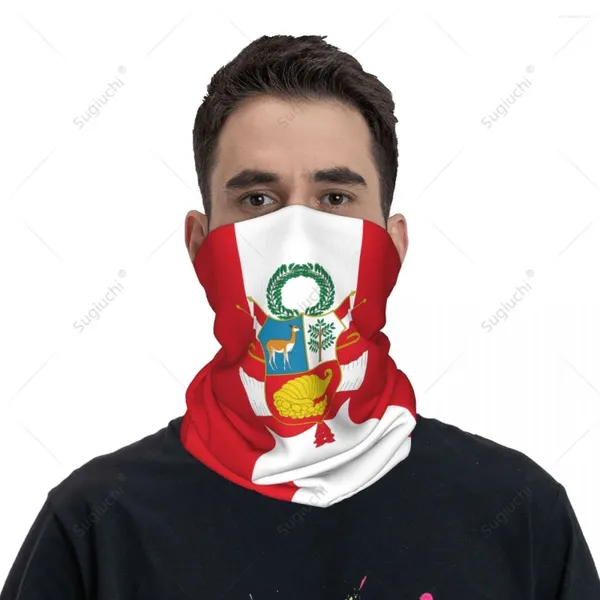 Sciarpe unisex bandiera del Perù fazzoletto sciarpa collo maschera scaldacollo bandana senza cuciture copricapo ciclismo escursionismo